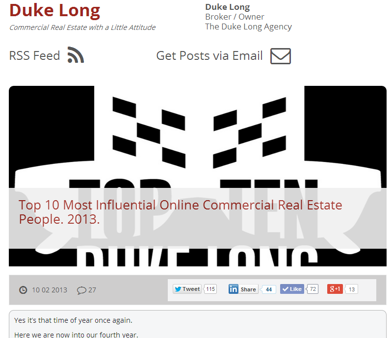 Top 10 Most Influential Online Real Estate People - Duke Long
