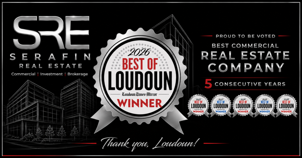 Serafin Real Estate, 2026 Best of Loudoun winner for Best Commercial Real Estate Company, five consecutive years